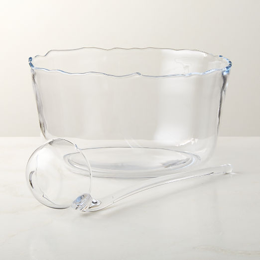 Winry Clear Glass Punch Bowl Set of 2