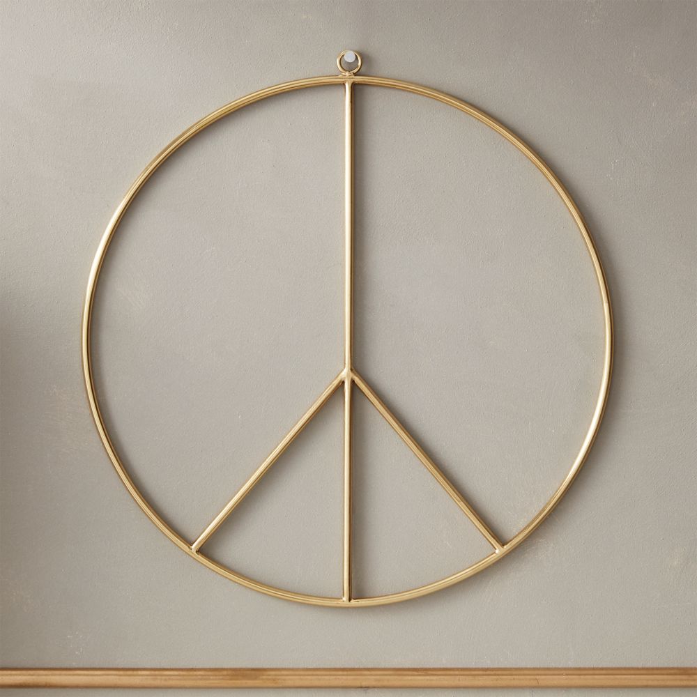 Brushed Brass Wire Peace Wreath