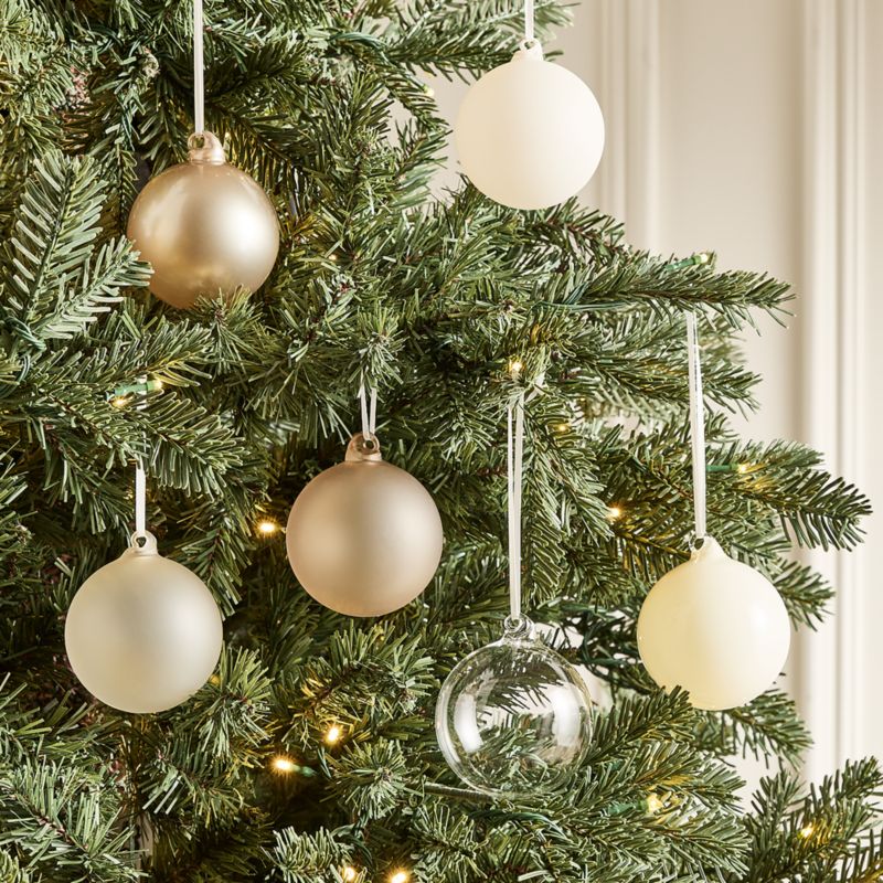 Winter White Luster Round 3.25" Christmas Tree Ornament Set of 18 - image 1 of 3
