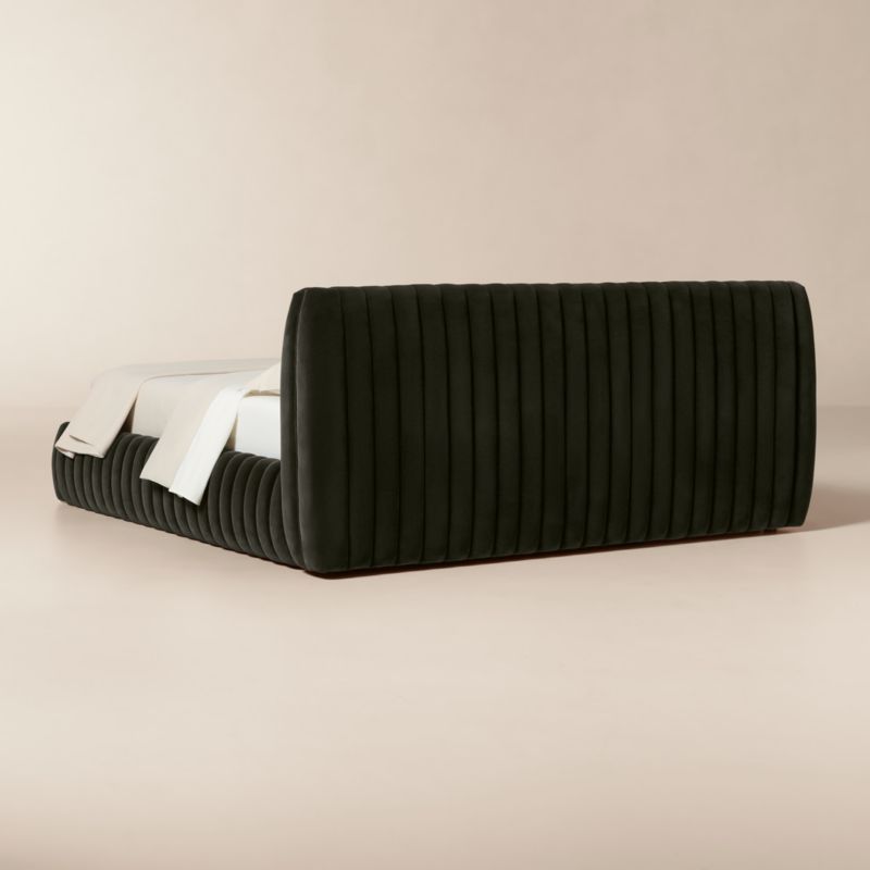 Wolcott Channeled Mink Velvet King Bed - image 3 of 7