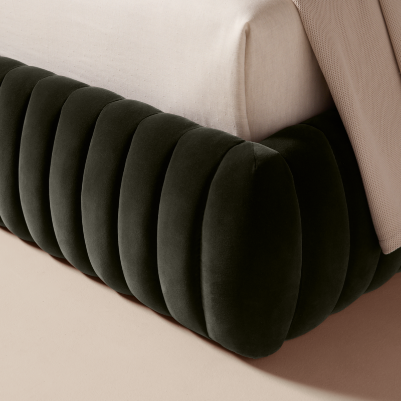 Wolcott Channeled Mink Velvet King Bed - image 6 of 9