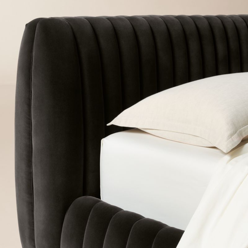 Wolcott Channeled Mink Velvet King Bed - image 4 of 7