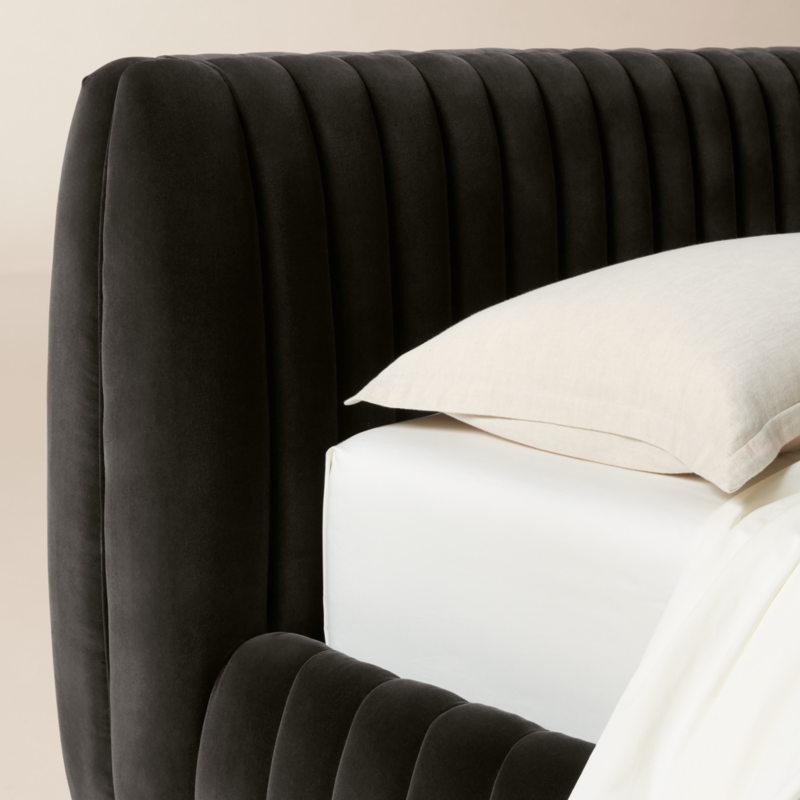 Wolcott Channeled Mink Velvet King Bed - image 5 of 9