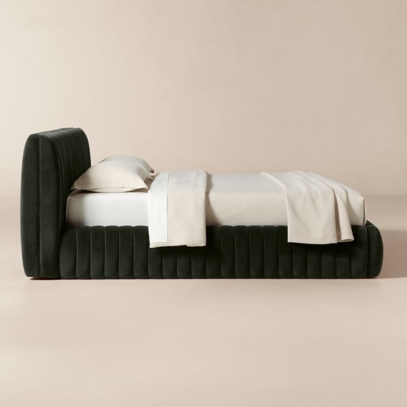 Wolcott Channeled Mink Velvet King Bed - image 2 of 7