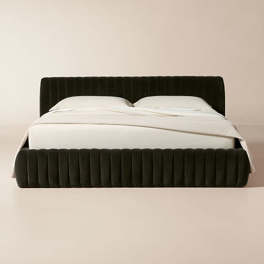 Wolcott Channeled Mink Velvet Bed
