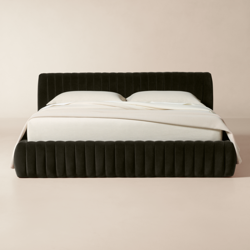 Wolcott Channeled Mink Velvet King Bed - image 0 of 9
