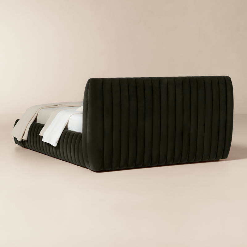Wolcott Channeled Mink Velvet Queen Bed - image 4 of 9