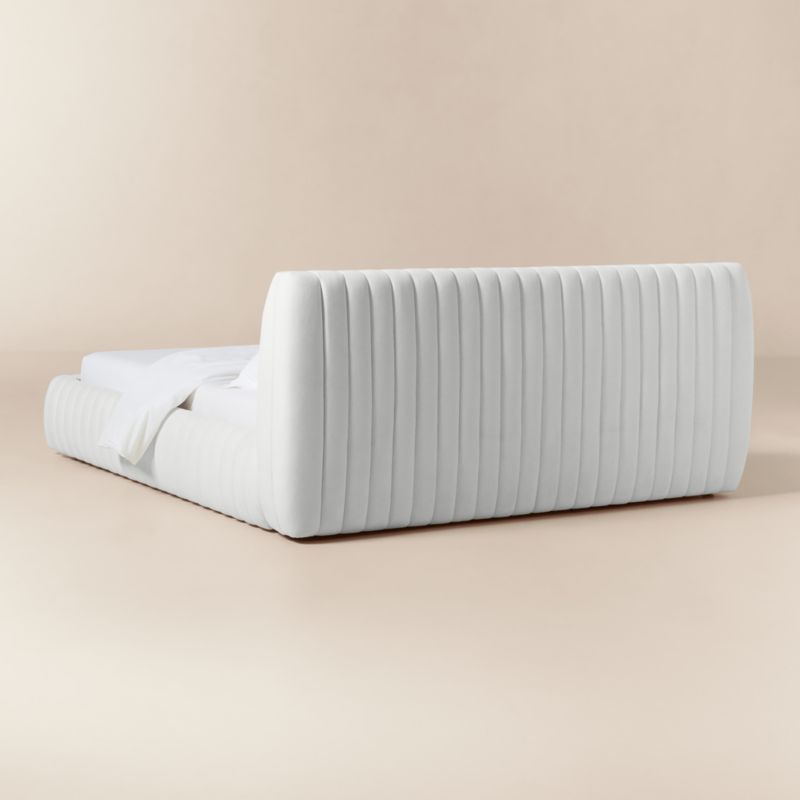 Wolcott Channeled White Performance Fabric King Bed - image 3 of 7