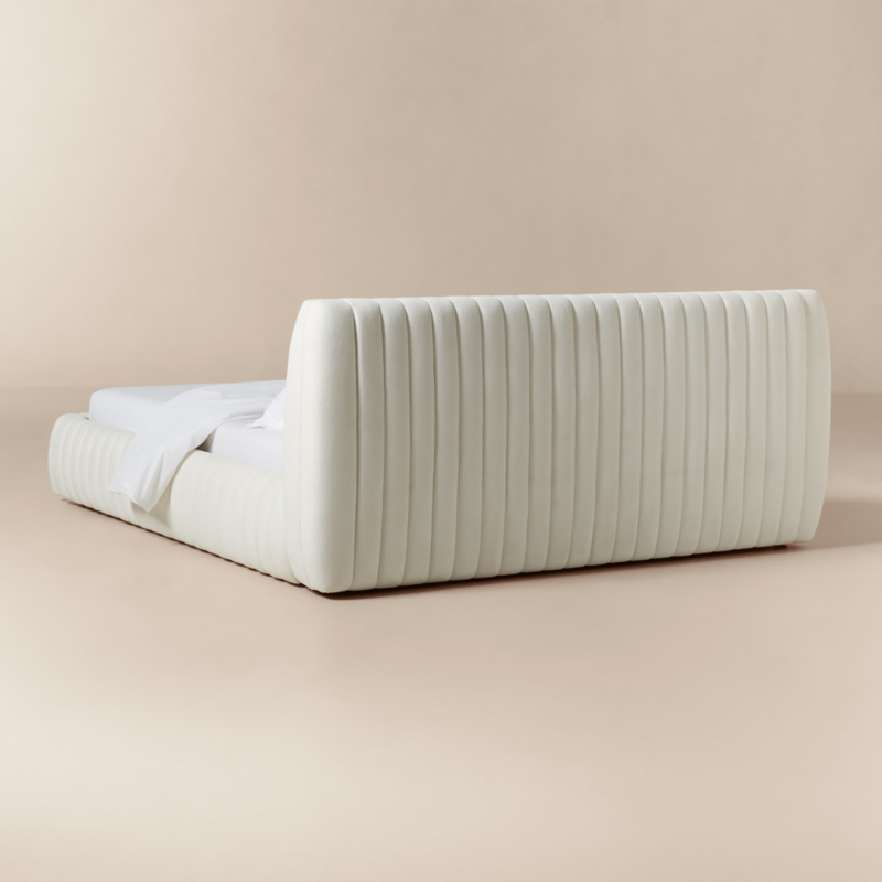 Wolcott Channeled White Performance Fabric King Bed - image 4 of 8