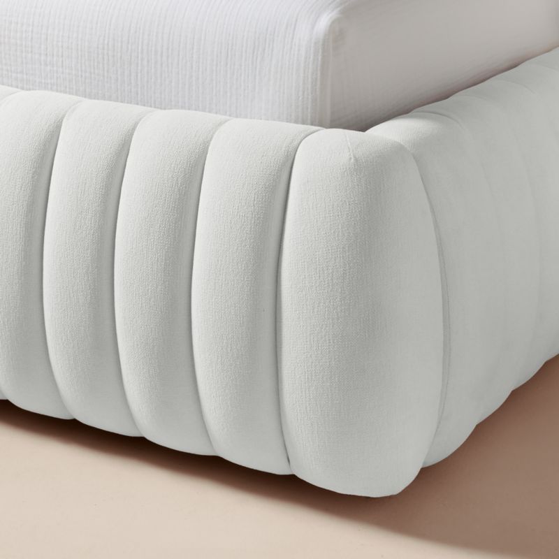 Wolcott Channeled White Performance Fabric King Bed - image 5 of 7