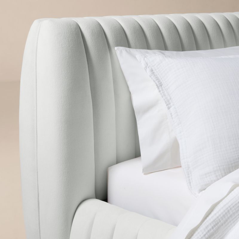 Wolcott Channeled White Performance Fabric King Bed - image 4 of 7