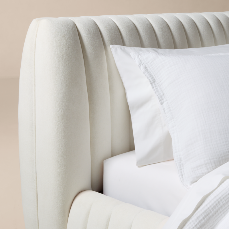 Wolcott Channeled White Performance Fabric King Bed - image 5 of 8