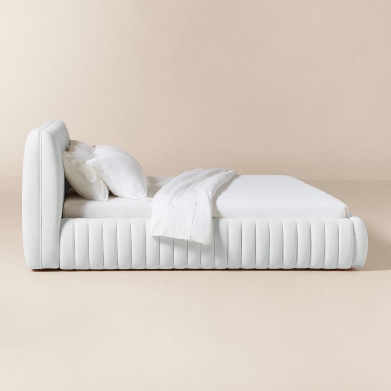 Wolcott Channeled White Performance Fabric King Bed - image 2 of 7