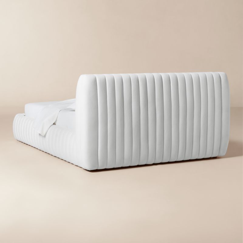 Wolcott Channeled White Performance Fabric Queen Bed - image 4 of 8