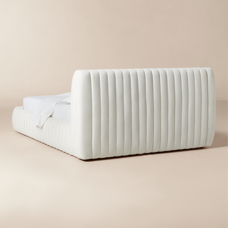 Wolcott Channeled White Performance Fabric Queen Bed - image 4 of 8