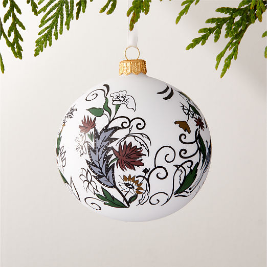 Round Hand Painted Christmas Tree Ornaments, Set of 3