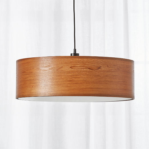 Modern Pendant Lights Chandeliers Cb2 Wood Veneer Pendant Light