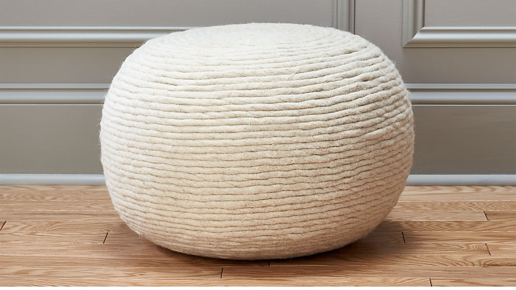 Shop WOOL WRAP NATURAL POUF from CB2 on Openhaus