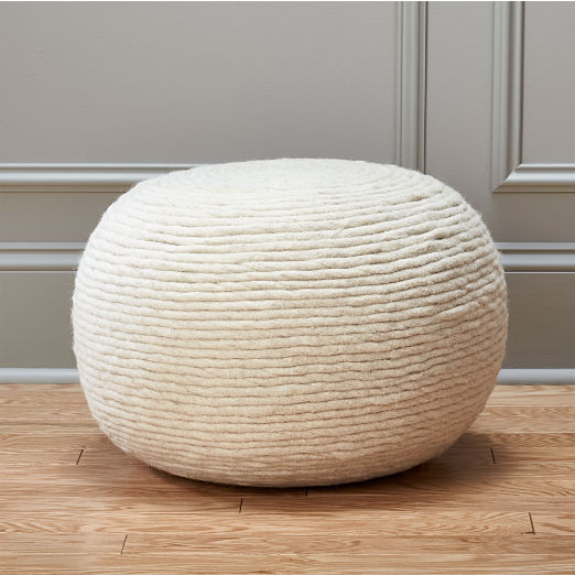 White Poufs CB2 Canada