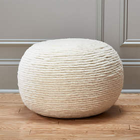 Buy White Criss Cross Pouf Set of 2 with Filler Online in India