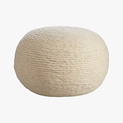 Wool Wrap Natural Pouf