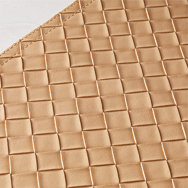 Tan Faux Leather Round Placemat