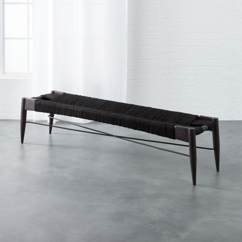 Modern Bedroom Benches Cb2 Wrap Large Black Bench