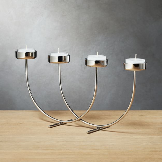 Wren Stainless Steel Multi Tea Light Candle Holder + Reviews CB2