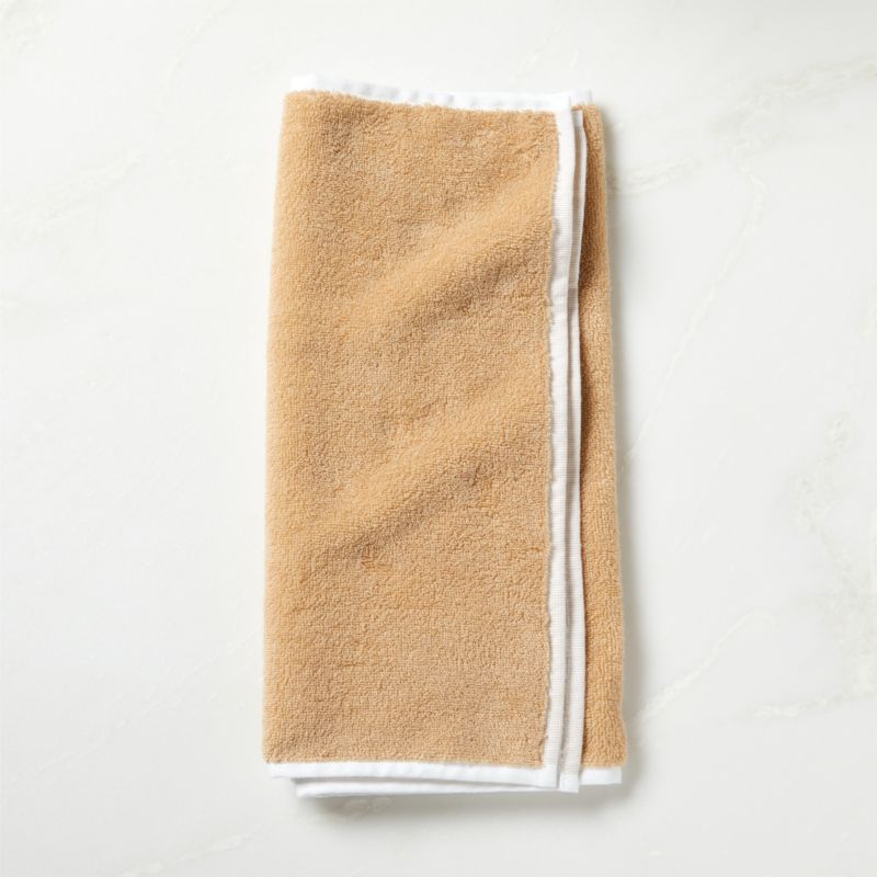 View Wren Organic Cotton Reversible Camel and White Hand Towel details