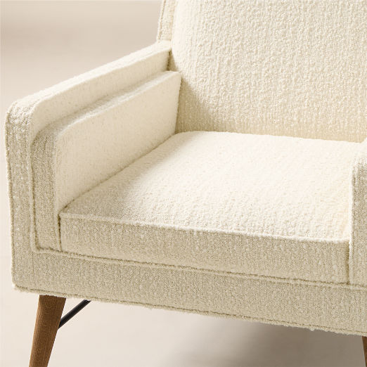 Irwin White Boucle Accent Chair Model 5012 by Paul McCobb
