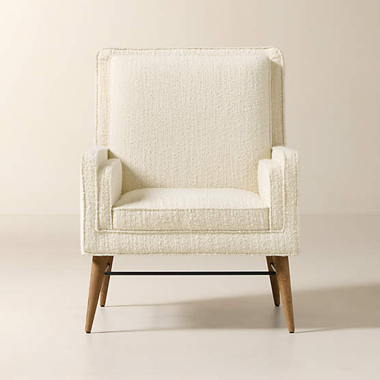 Irwin White Boucle Accent Chair Model 5012 by Paul McCobb