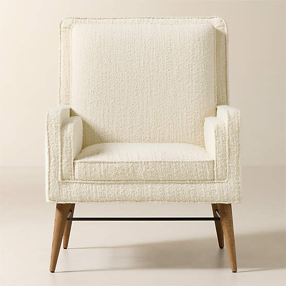 Irwin White Boucle Accent Chair Model 5012 by Paul McCobb