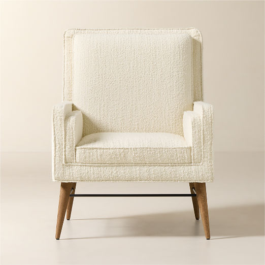 Irwin White Boucle Accent Chair Model 5012 by Paul McCobb