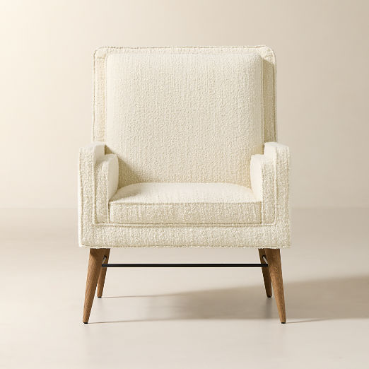 Irwin White Boucle Accent Chair Model 5012 by Paul McCobb