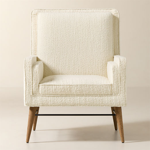 Irwin White Boucle Accent Chair Model 5012 by Paul McCobb