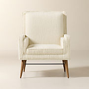 Irwin White Boucle Accent Chair Model 5012 by Paul McCobb