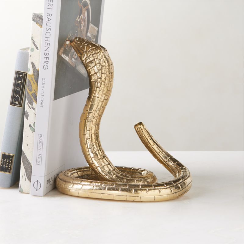 Wyatt Brass Snake Bookend/Doorstop - image 2 of 4