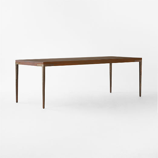 Wyler 90" Rectangular Acacia Wood and Cast Metal Dining Table