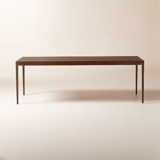 Wyler 90" Rectangular Acacia Wood and Cast Metal Dining Table