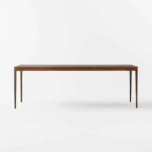 Wyler 90" Rectangular Acacia Wood and Cast Metal Dining Table