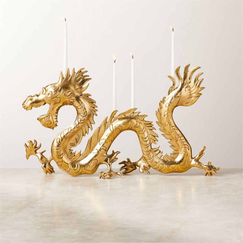 Xaden Dragon Brass Taper Candle Holder - image 0 of 4