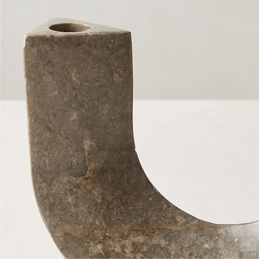 Xavier Grey Marble Taper Candle Holder