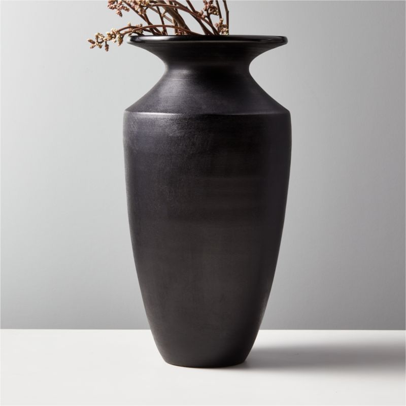 Yadira Black Terracotta Vase - image 0 of 15