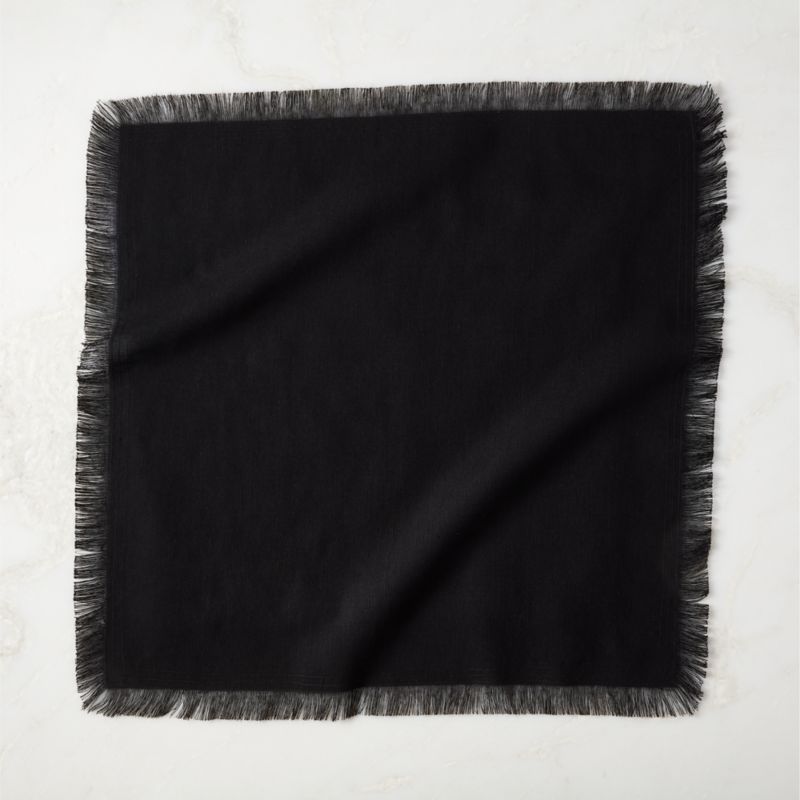 Yico Black Organic Cotton Fringe Napkin - image 2 of 7