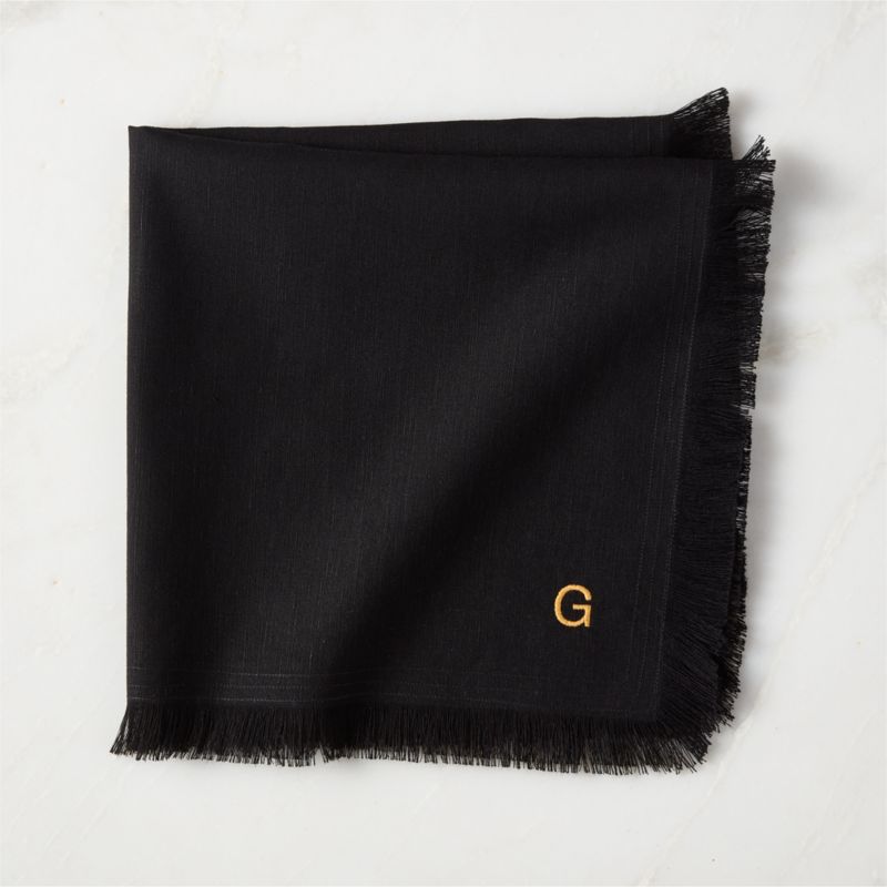 Yico Black Organic Cotton Fringe Napkin - image 1 of 7