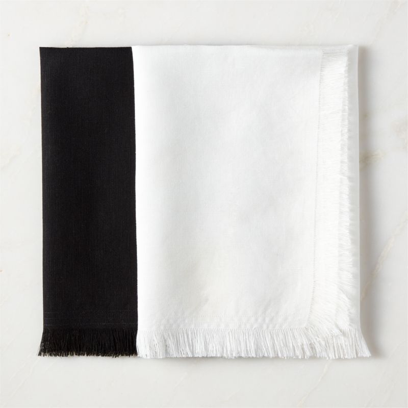 Yico Black Organic Cotton Fringe Napkin - image 4 of 7