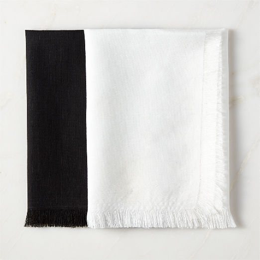 Yico White Organic Cotton Fringe Napkin