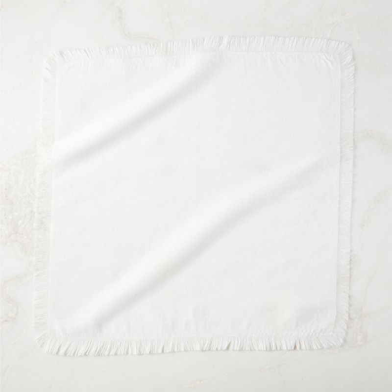 Yico White Organic Cotton Fringe Napkin - image 2 of 10