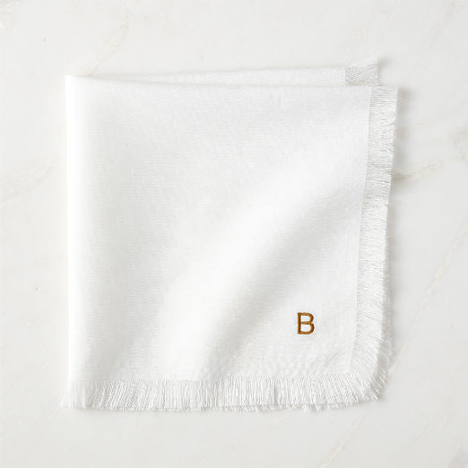 Yico White Organic Cotton Fringe Napkin