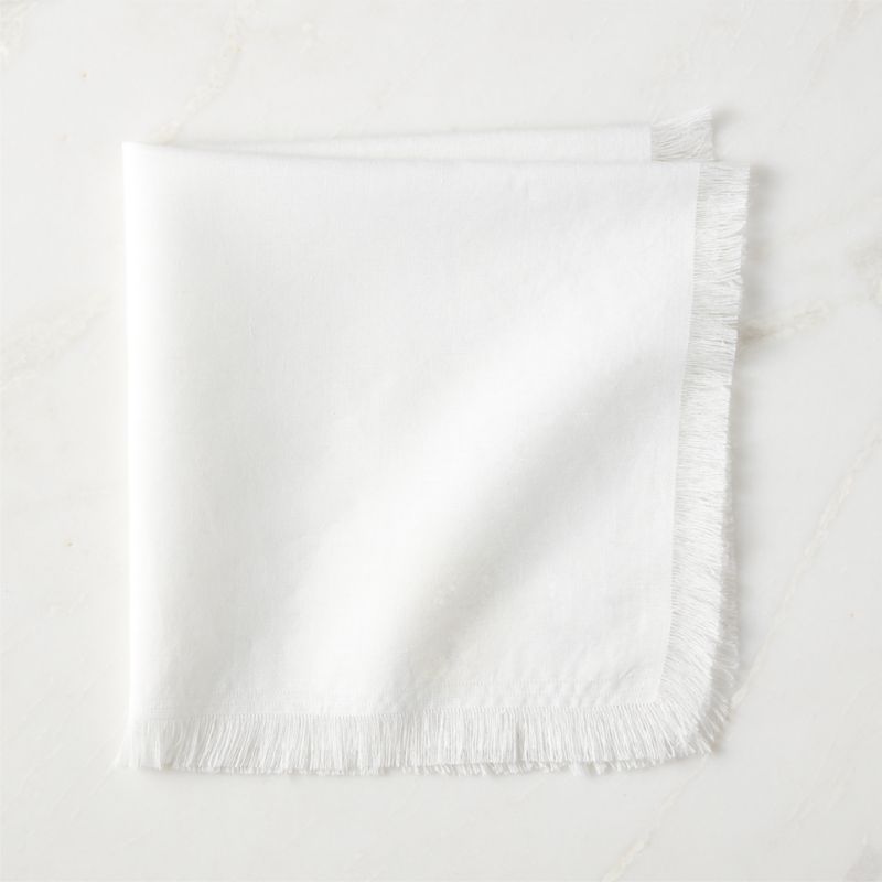 Yico White Organic Cotton Fringe Napkin - image 0 of 10